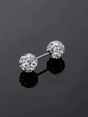 1pc Rhinestone Ball Design Stud Earring -S4677804