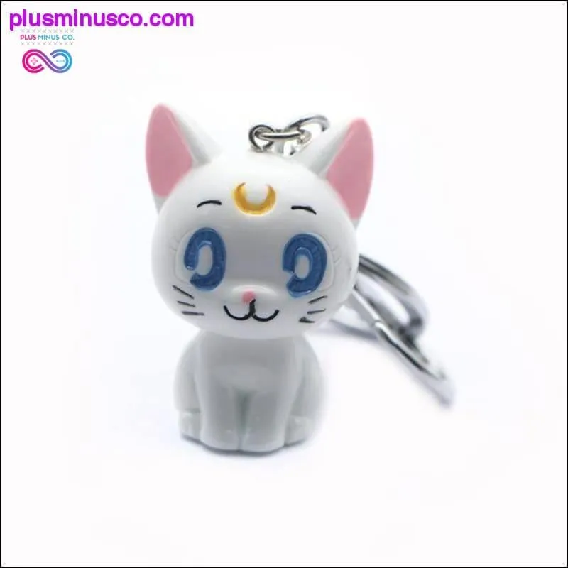 3D Sailor Moon Luna Cat Figure Anime Charms Key Chain ||