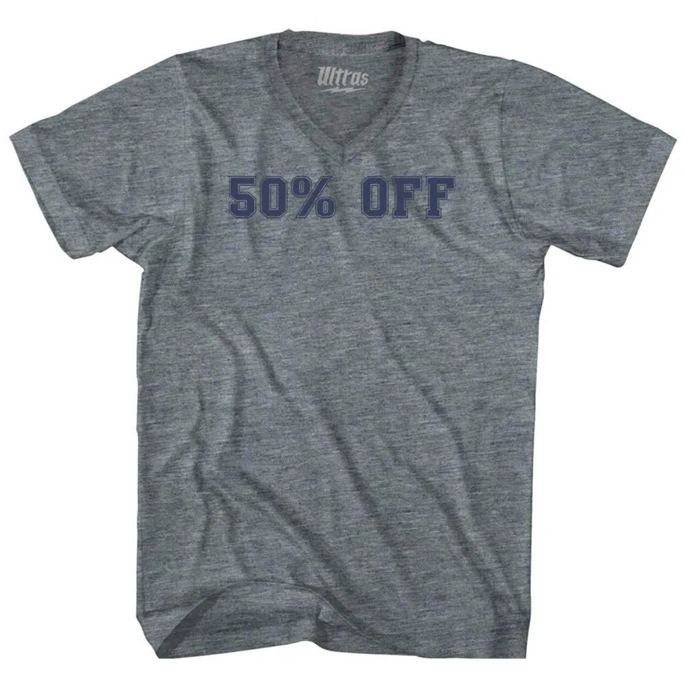 50% OFF Tri-Blend V-neck Womens Junior Cut T-shirt