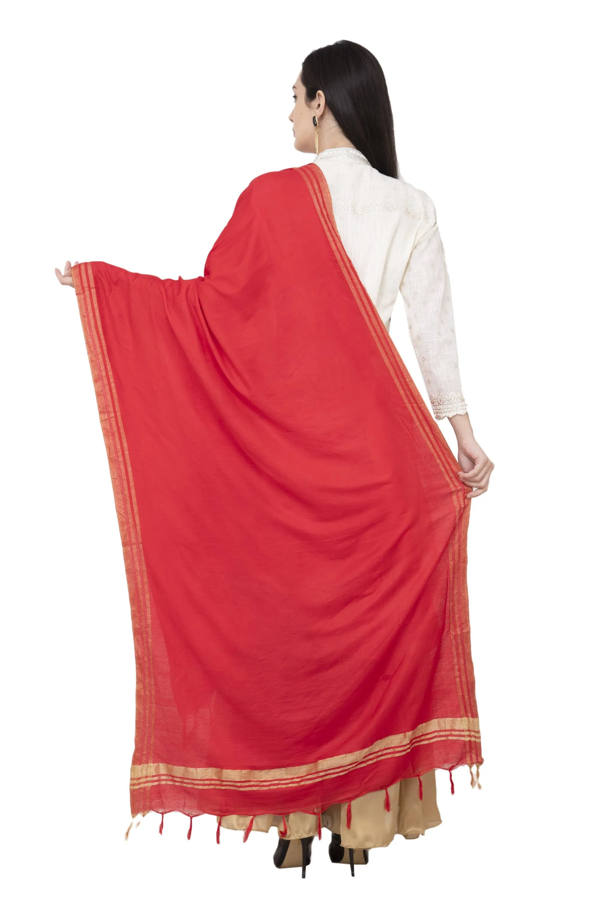 A R SILK Golden Color Fancy Silk Dupattas and Chunnis