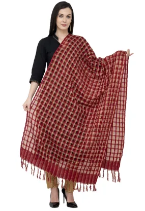 A R Silk Golder Box Regular Dupatta Color Mehroon Dupatta or Chunni