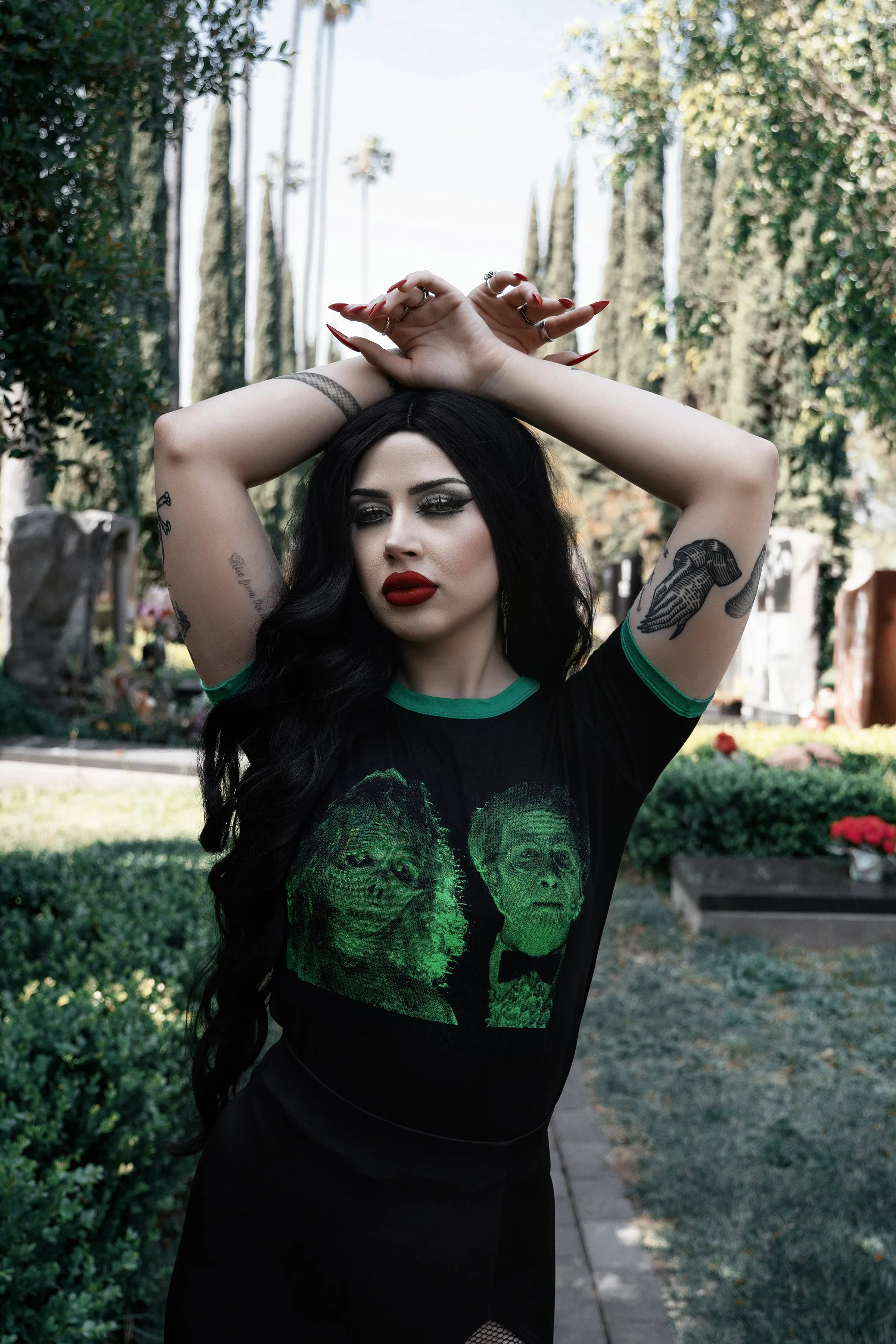 Adam and Barbara (Green/Black) Ringer Tee