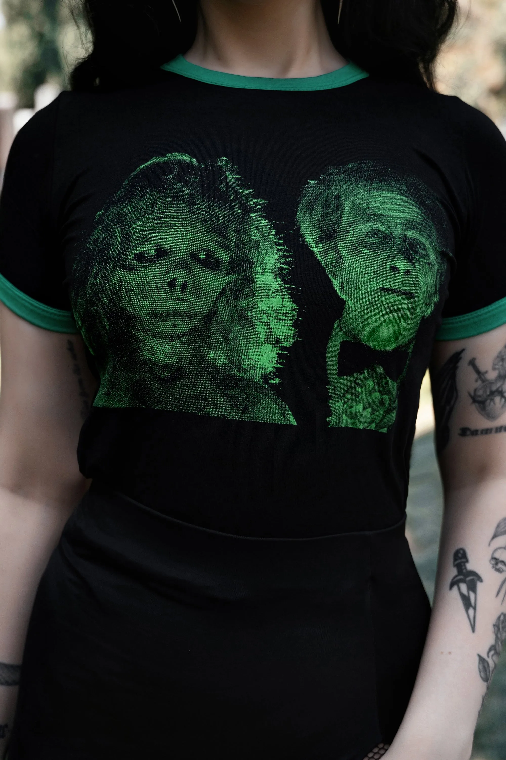 Adam and Barbara (Green/Black) Ringer Tee