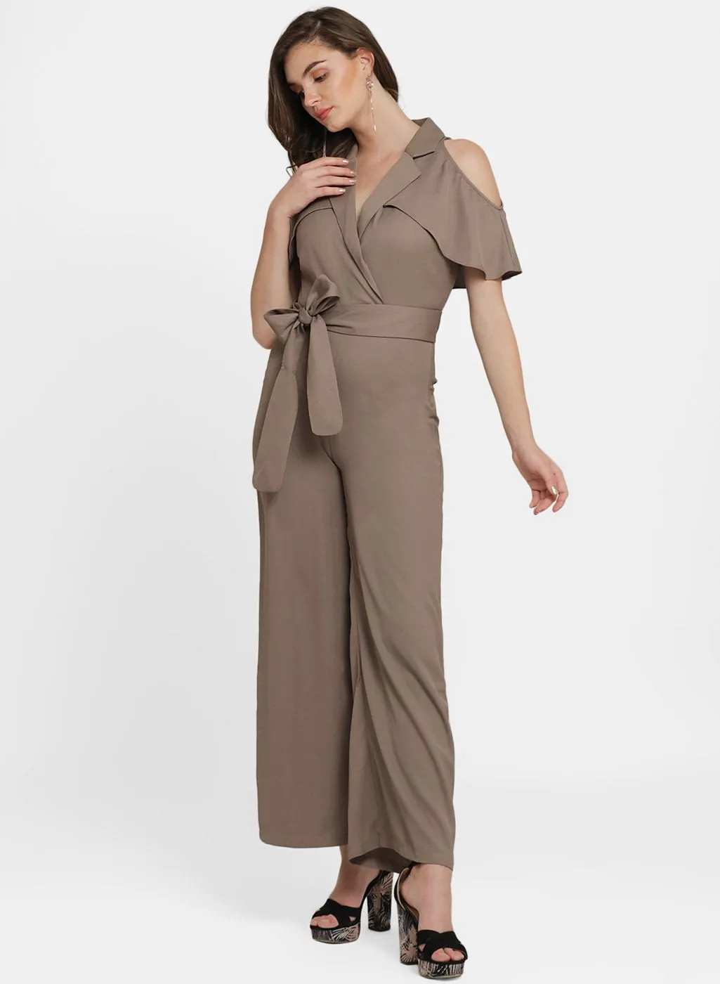 Adriana V Neck Overlay Jumpsuit