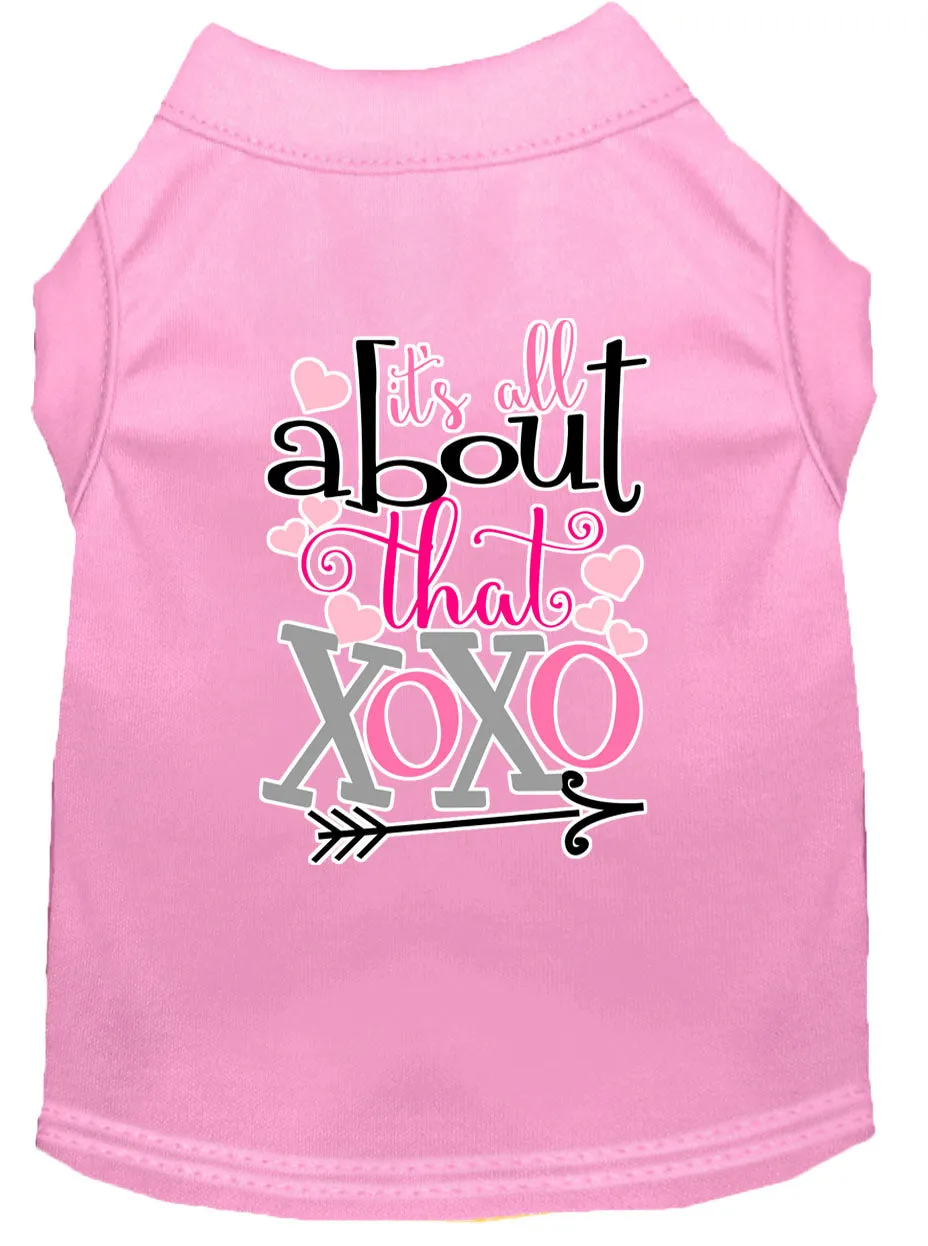 All About That Xoxo Screen Print Dog Shirt Light Pink Xxxl