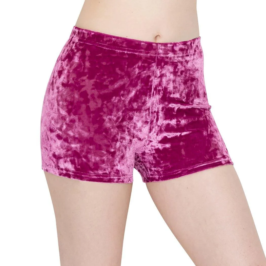 ALWAYS Women’s Crushed Velvet Shorts – Buttery Soft Comfortable Sexy Boy Short Pants