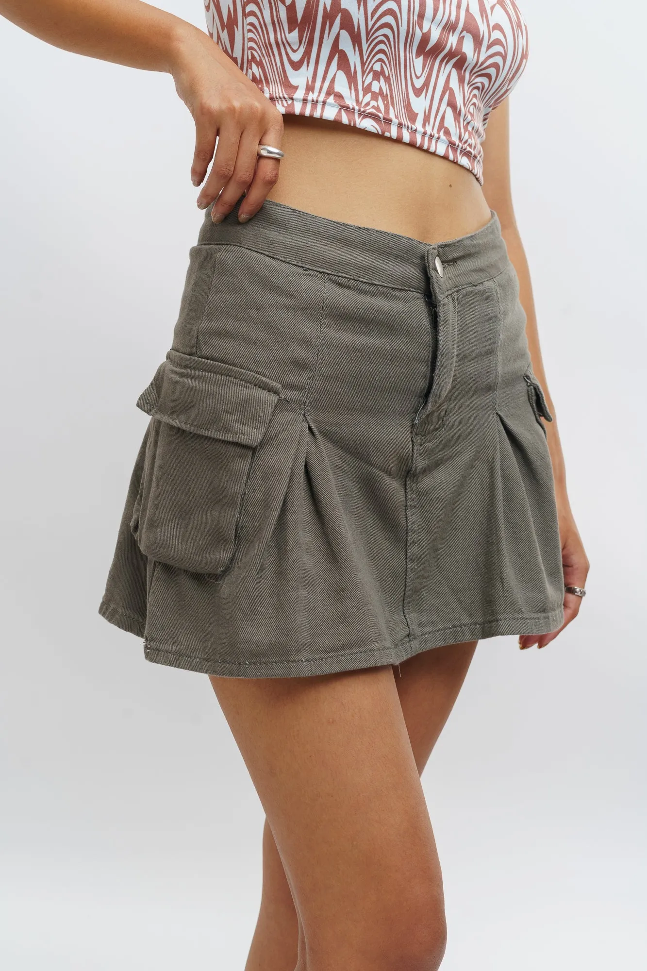 Ashen Grey Pleated Skirt