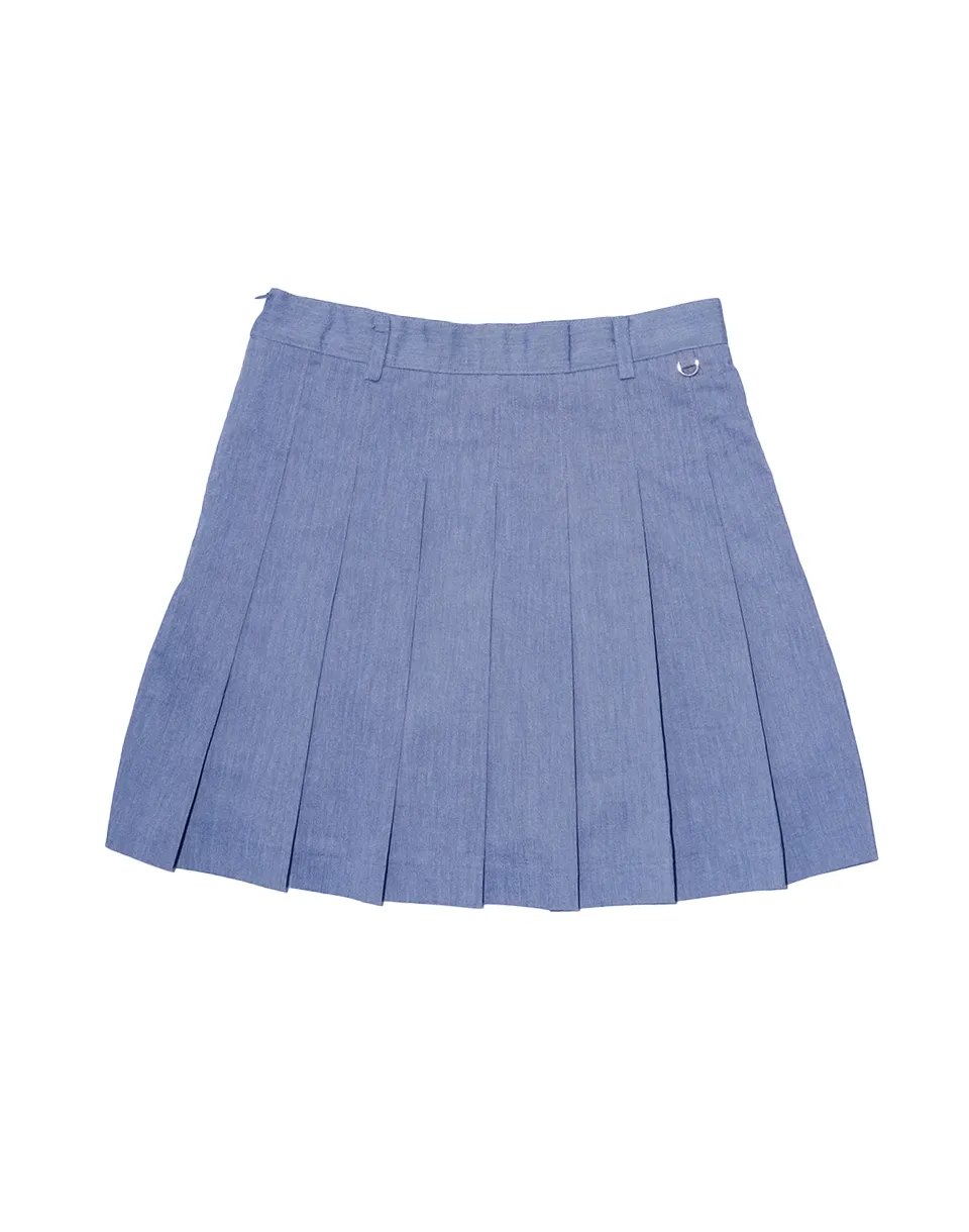 BA Pleated Skirt - Denim Blue