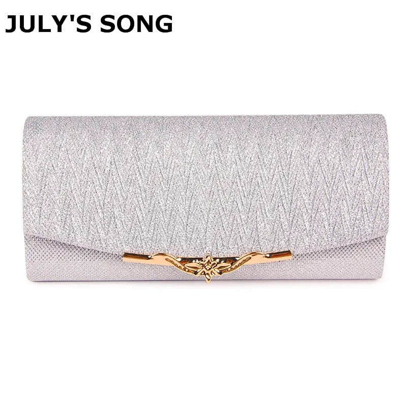 Beautiful Shiny Women Evening Party Clutch Bag With Chain Luxury Glitter