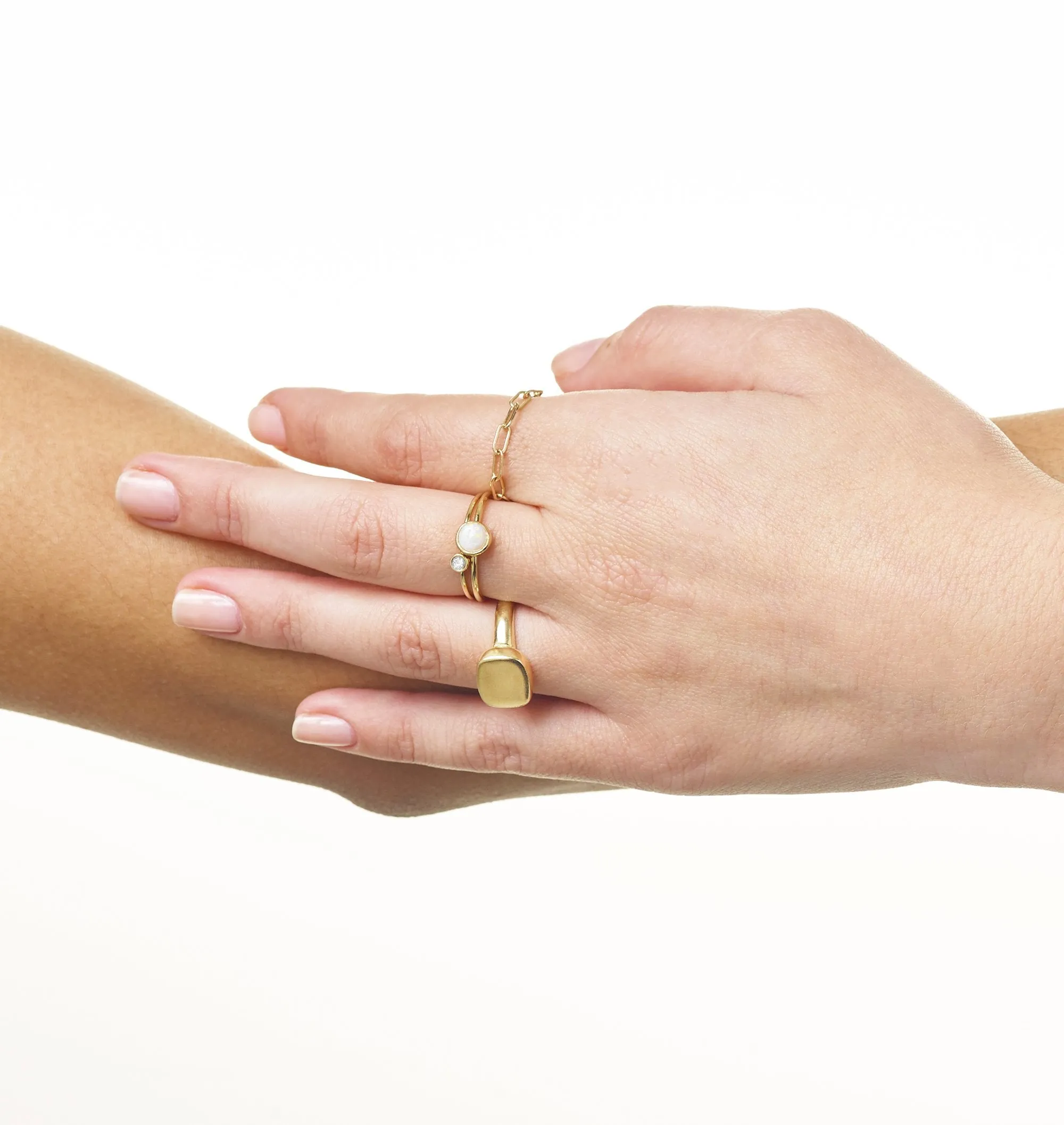 Birthstone Stacking Ring With Diamond