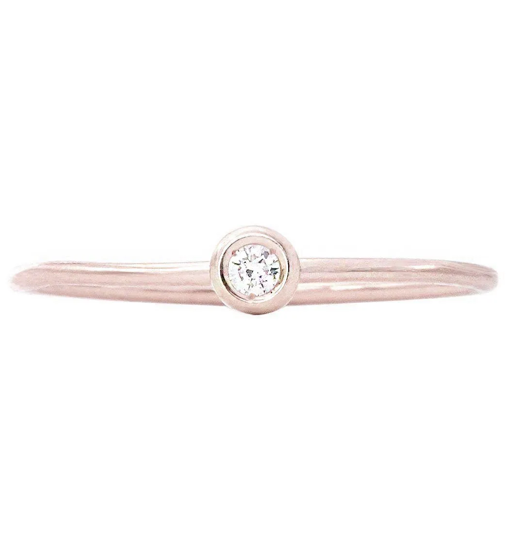 Birthstone Stacking Ring With Diamond