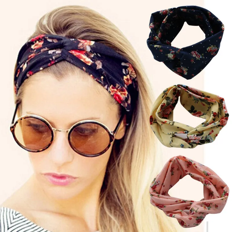 Bohemian Floral Tie Knot Hair Bands For Women