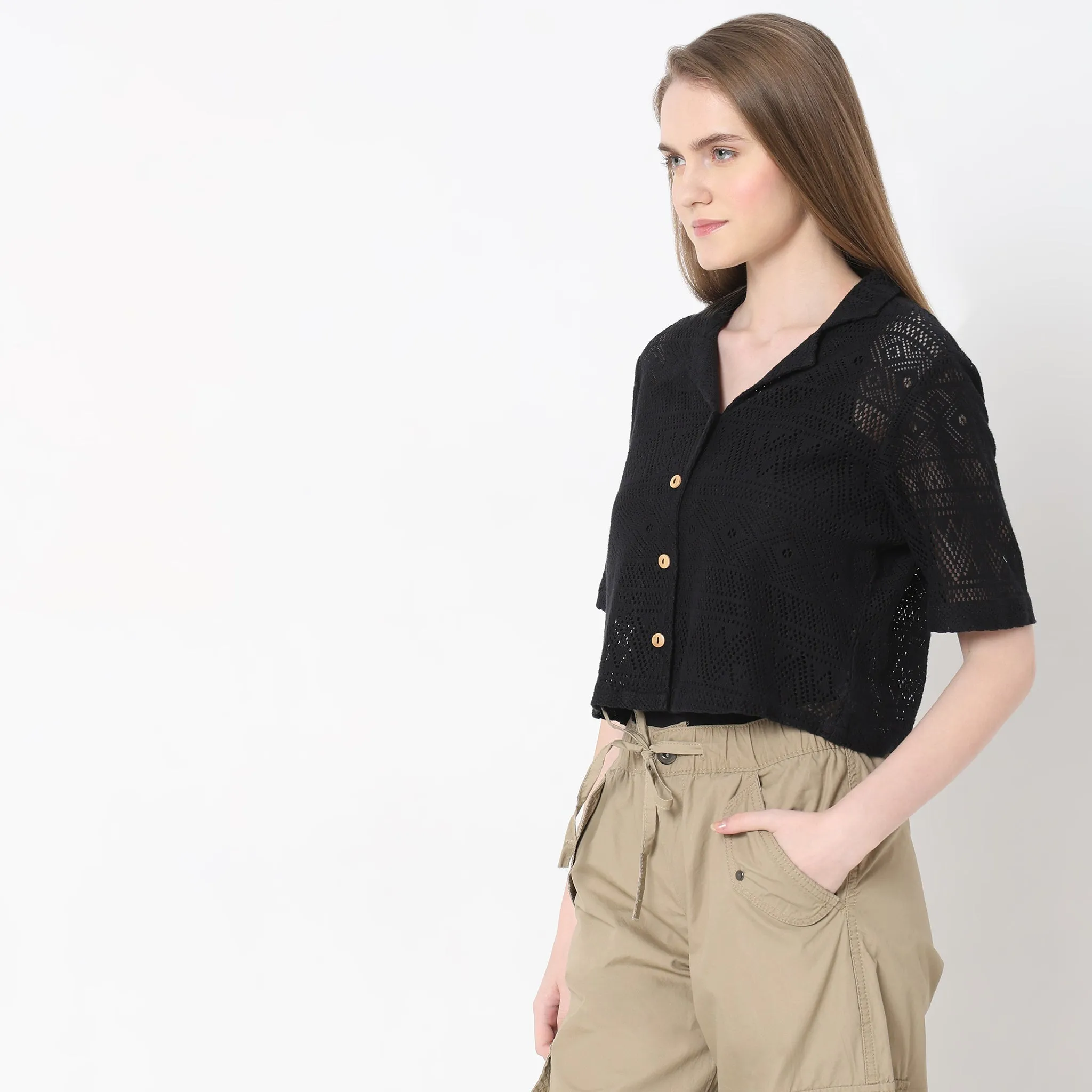 Boxy Fit Solid Shirt