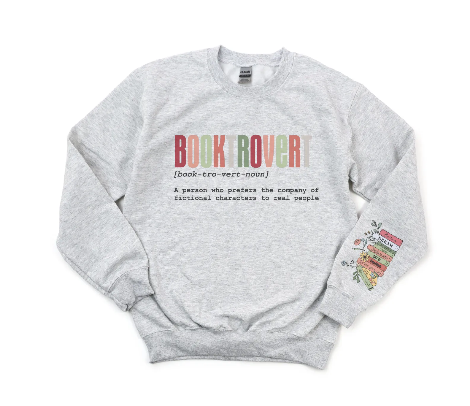 Bright Booktrovert with Sleeve Print Sweatshirt