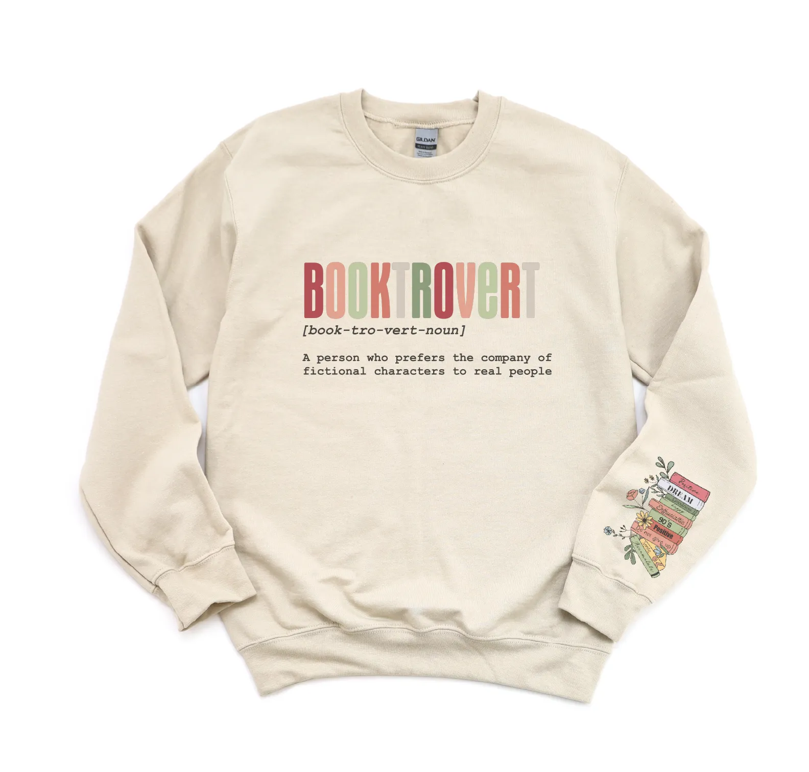 Bright Booktrovert with Sleeve Print Sweatshirt