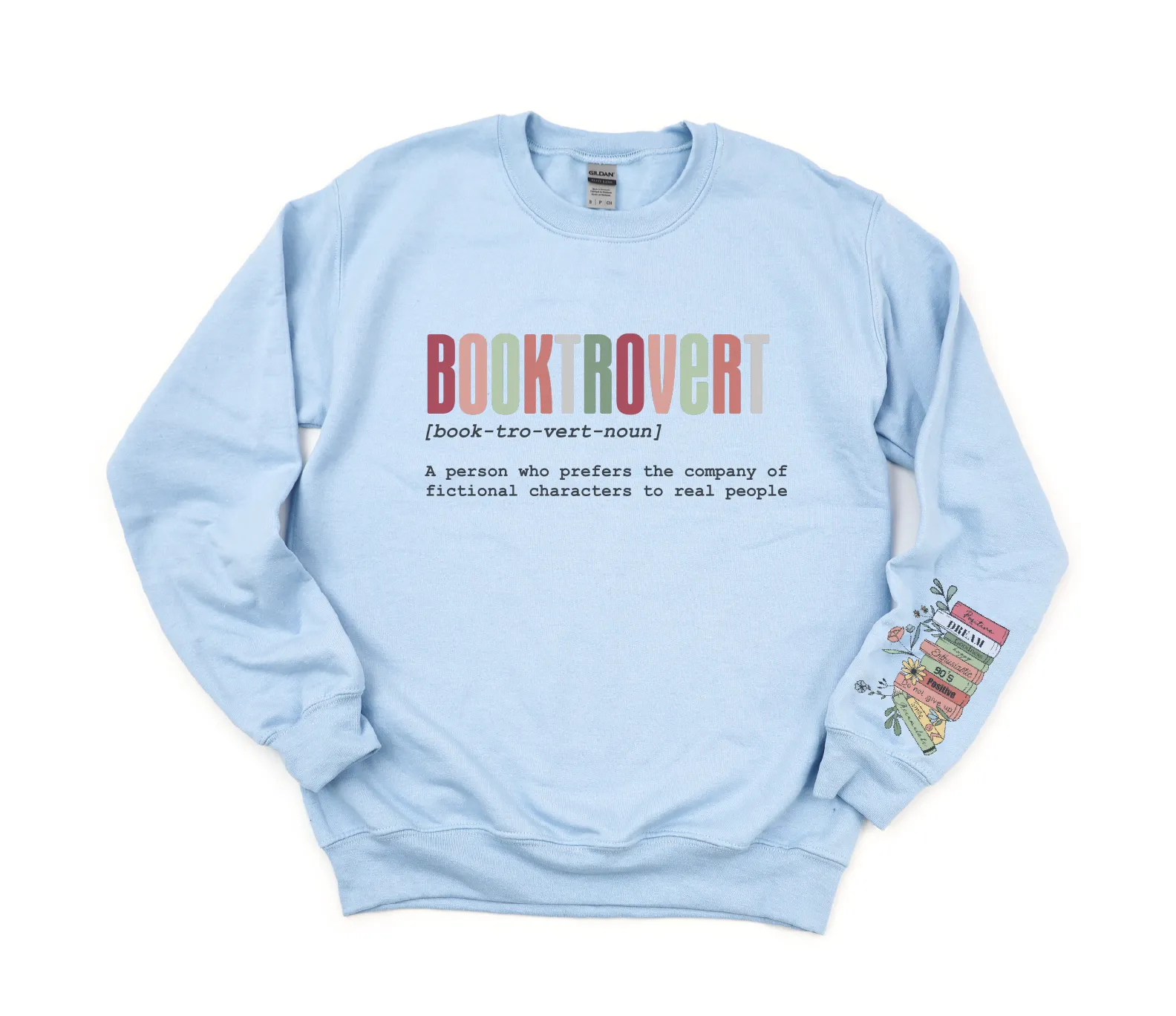 Bright Booktrovert with Sleeve Print Sweatshirt