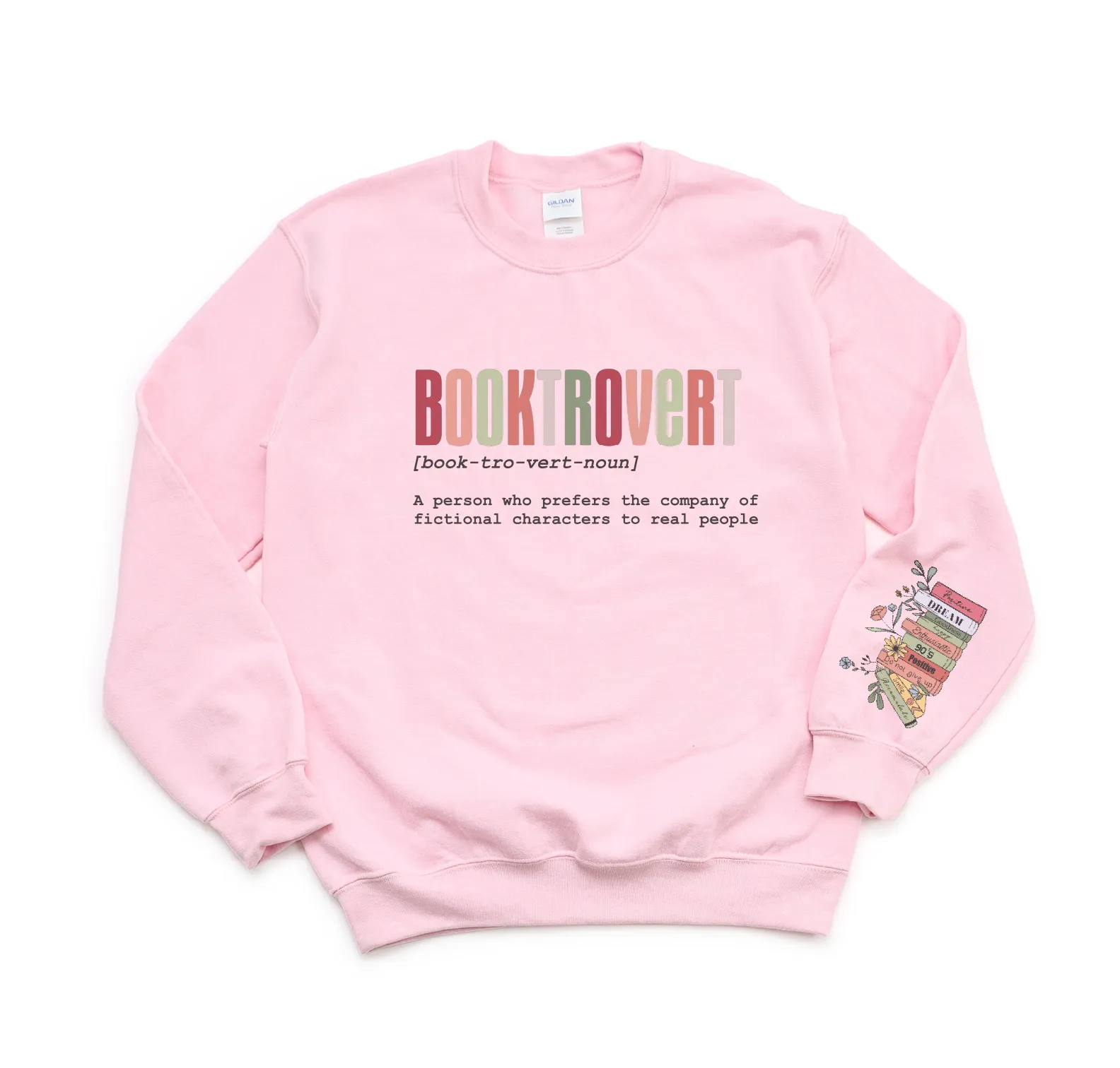 Bright Booktrovert with Sleeve Print Sweatshirt