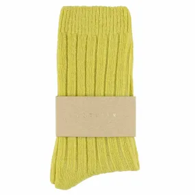 Cashmere Crew Socks Women - Yellow