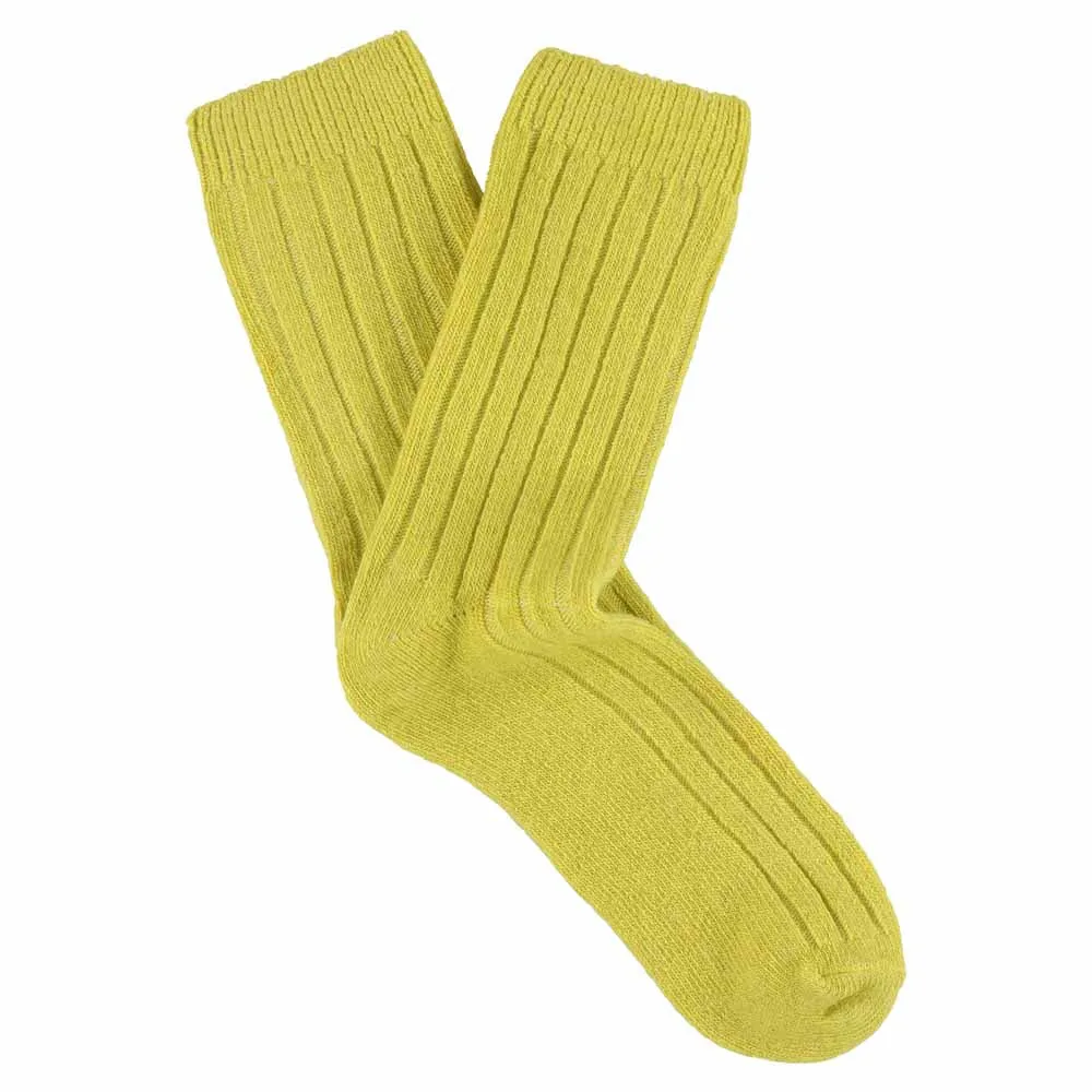 Cashmere Crew Socks Women - Yellow