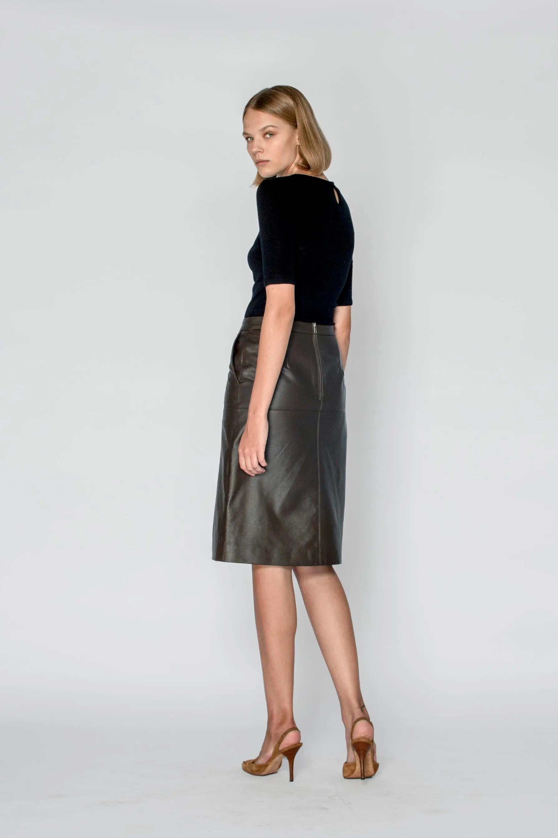 Cleo Midi Skirt Choc