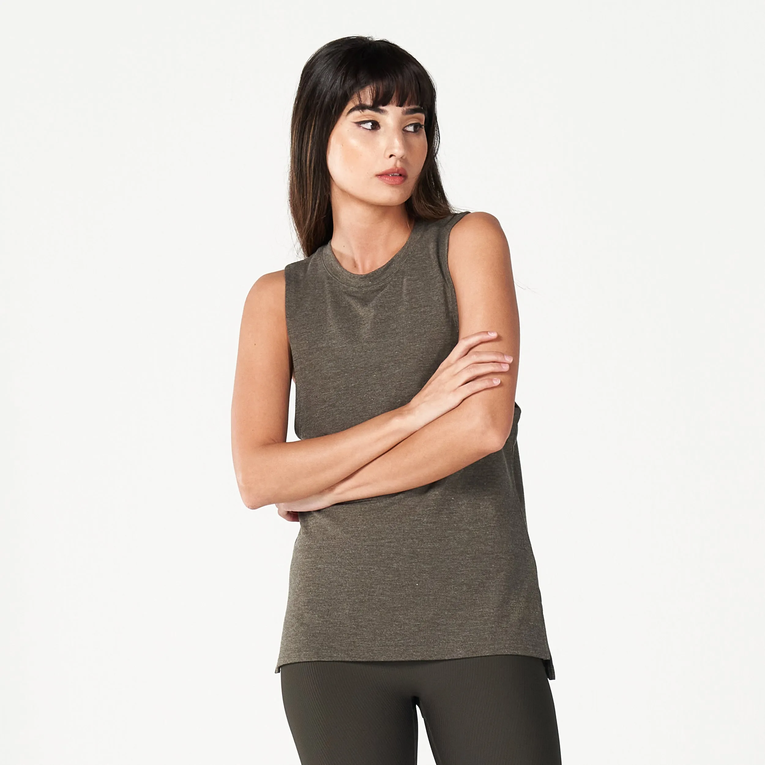 Code Marl Tank - Khaki Marl