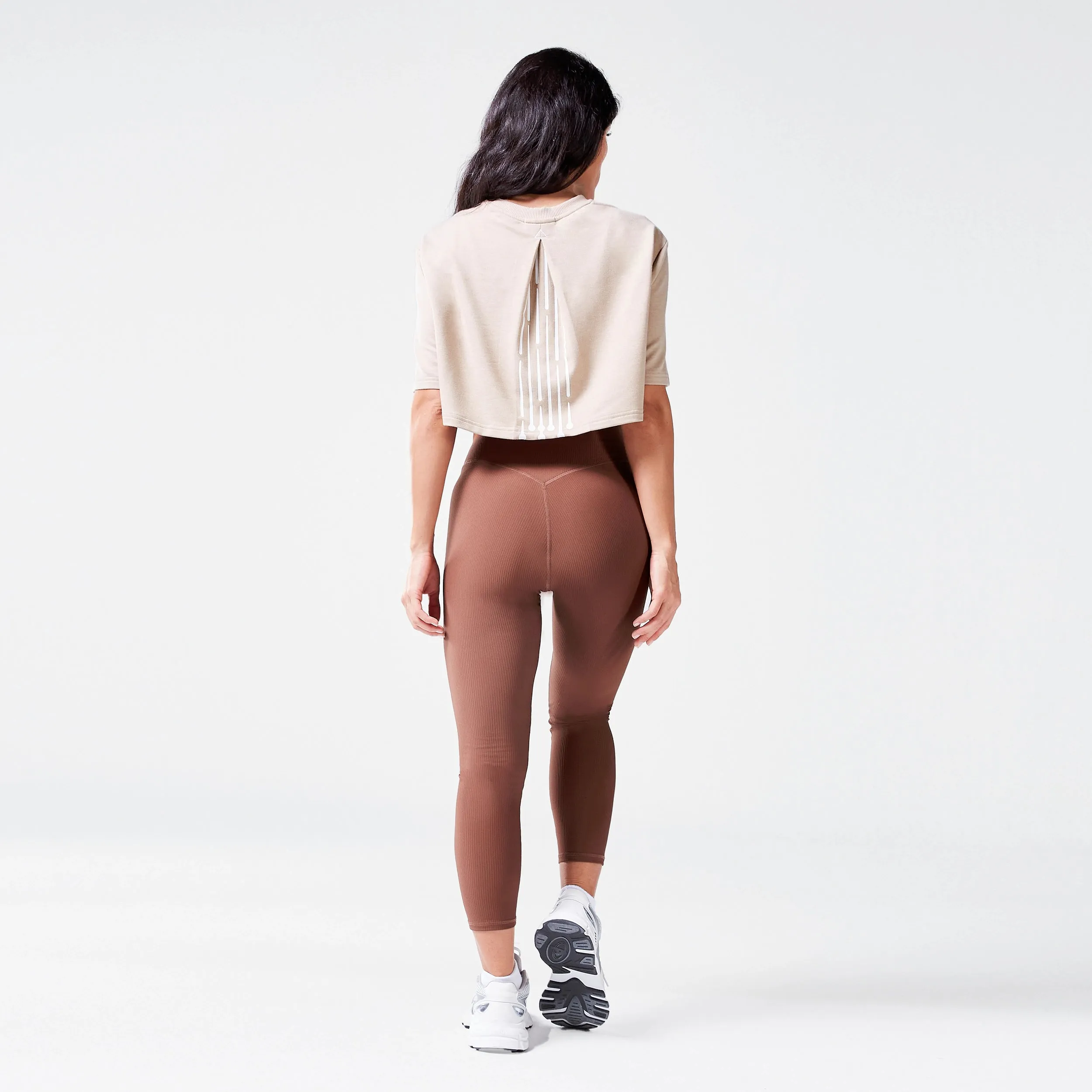 Code Ribbed Leggings 24" - Cappuccino