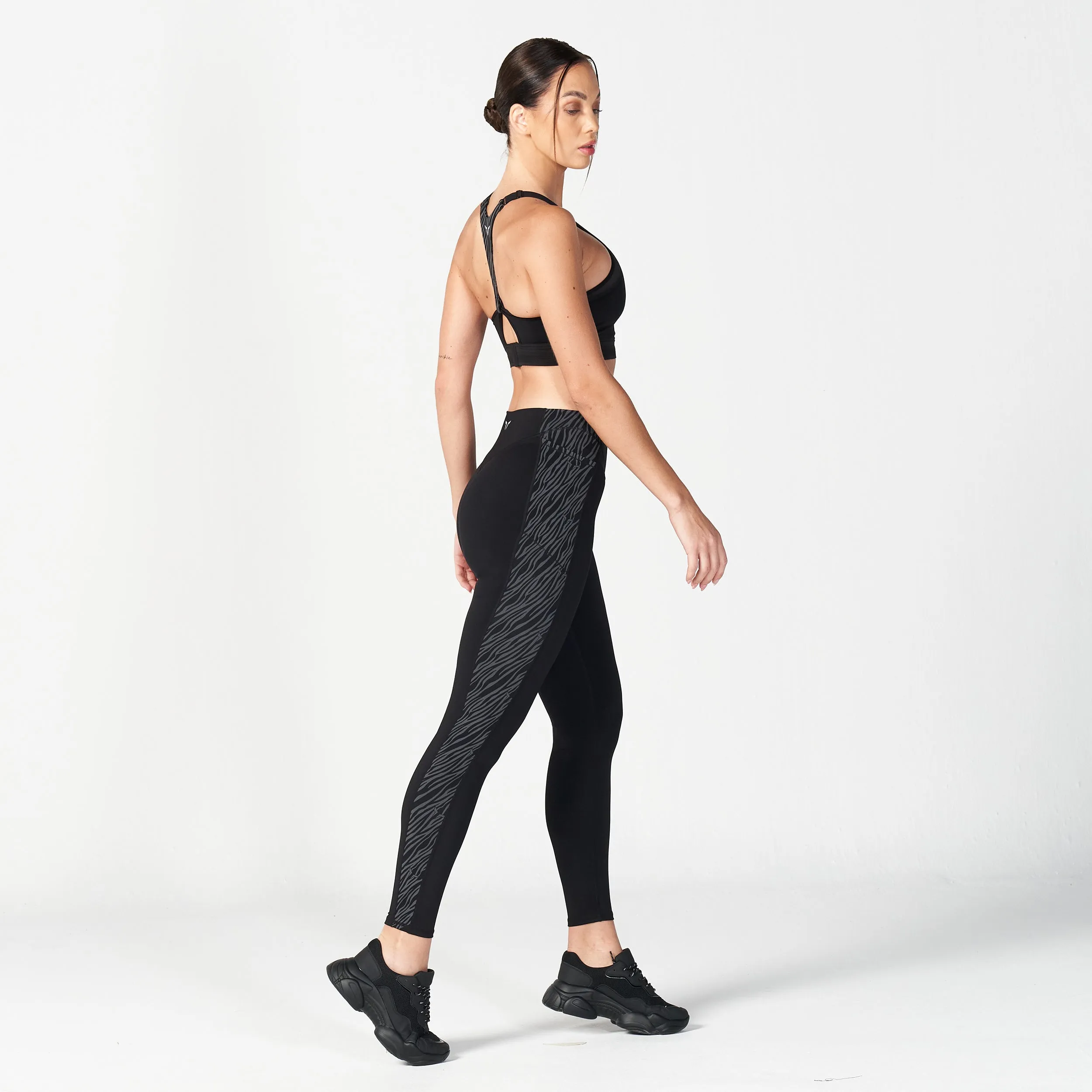 Core Wild Panel Leggings - Black