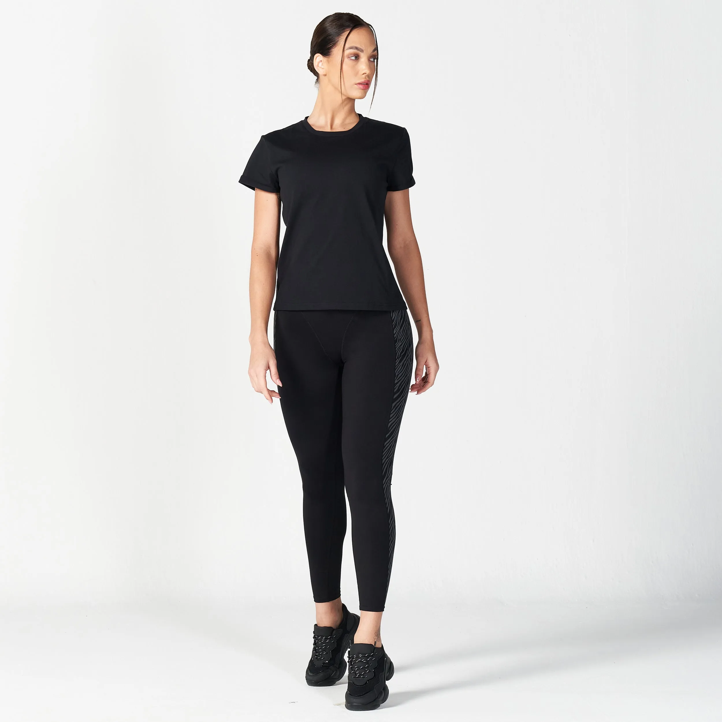 Core Wild Panel Leggings - Black