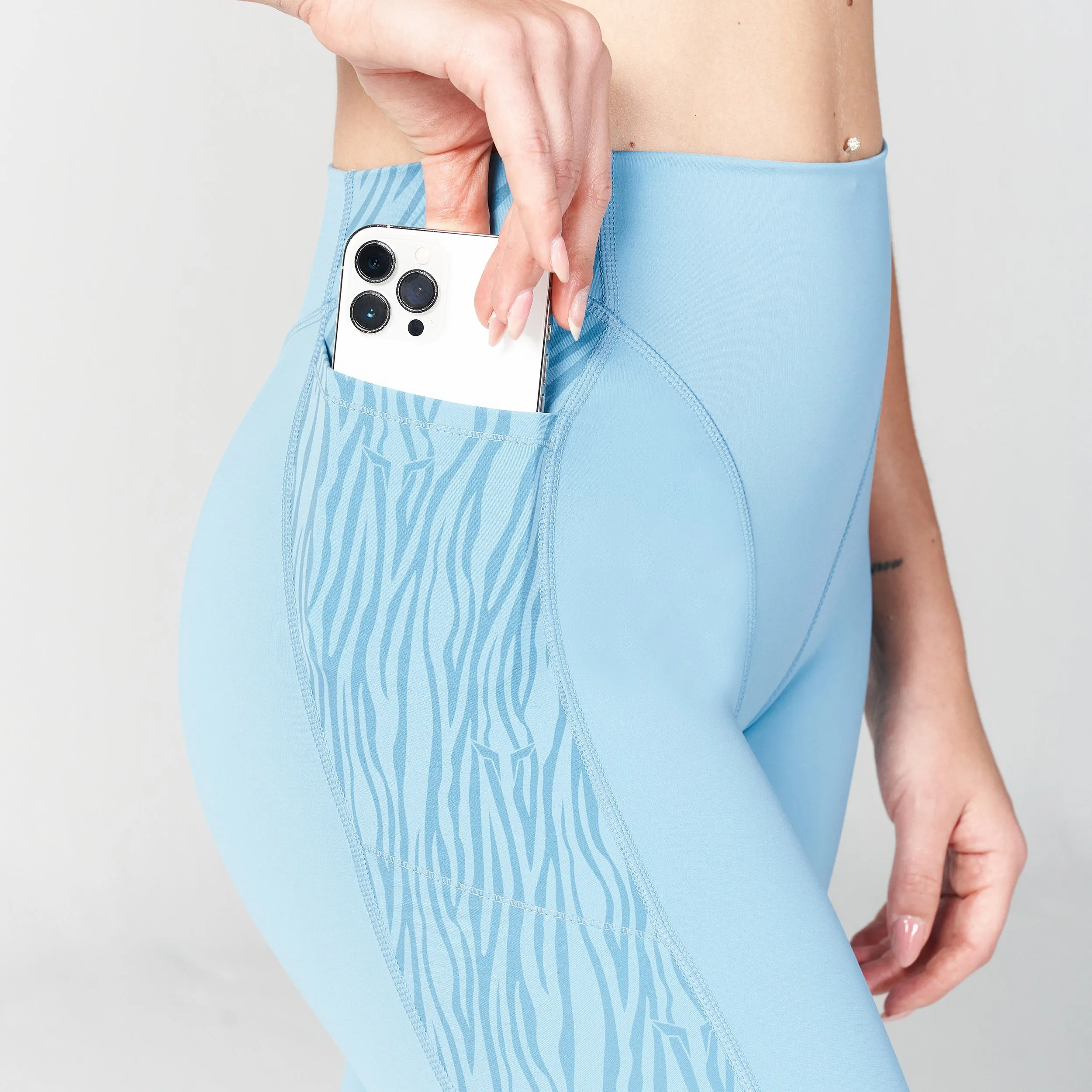 Core Wild Panel Leggings - Delph Blue