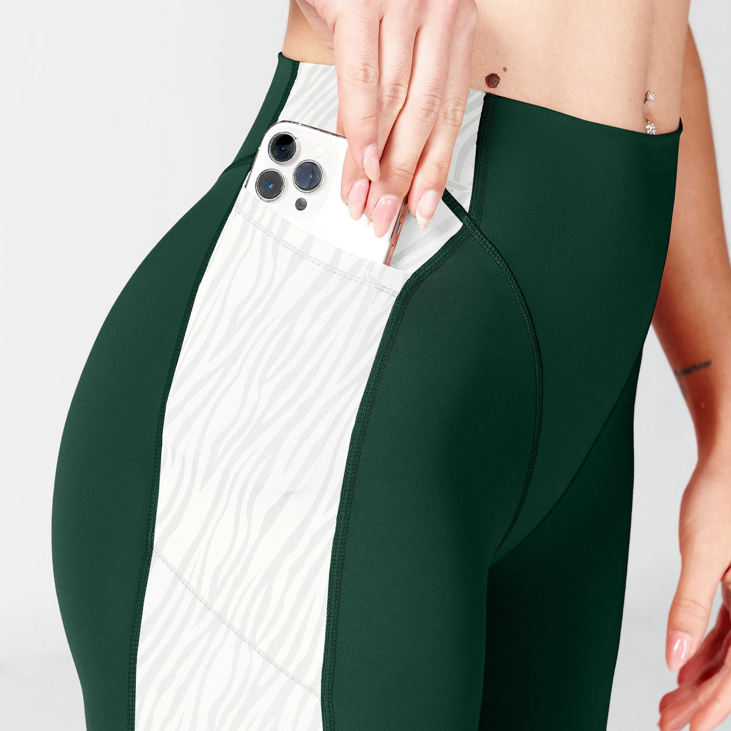 Core Wild Panel Leggings - Pine Grove