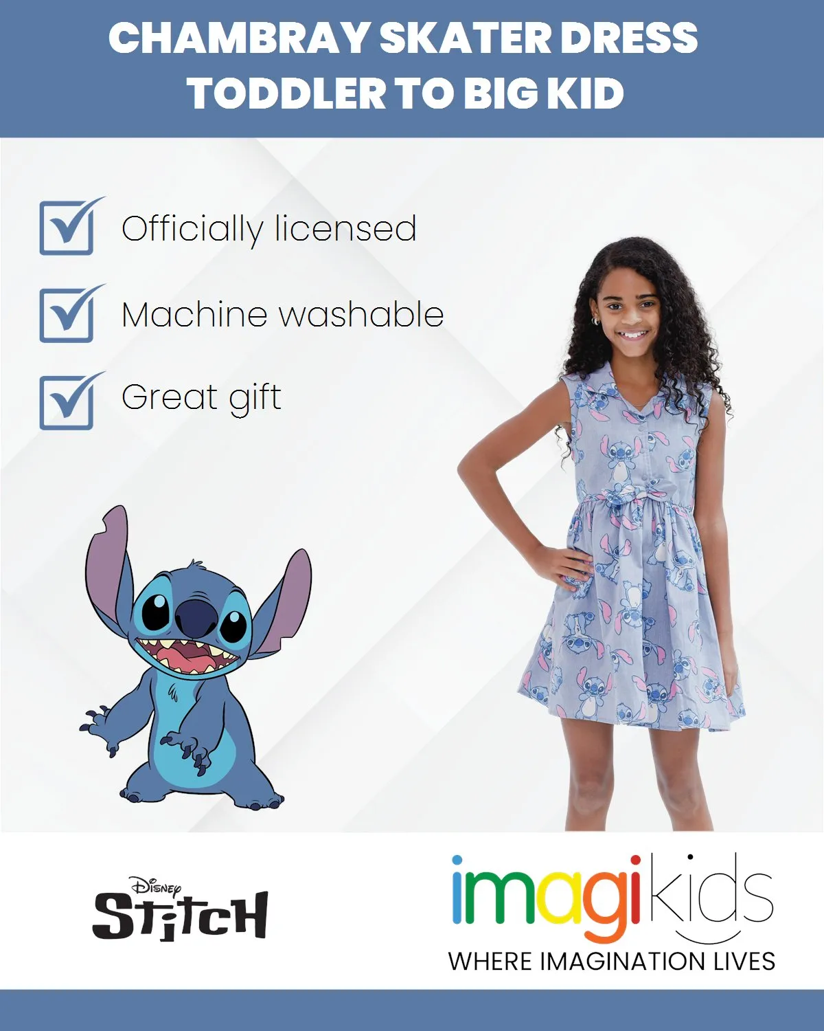 Disney Lilo & Stitch Chambray Skater Dress