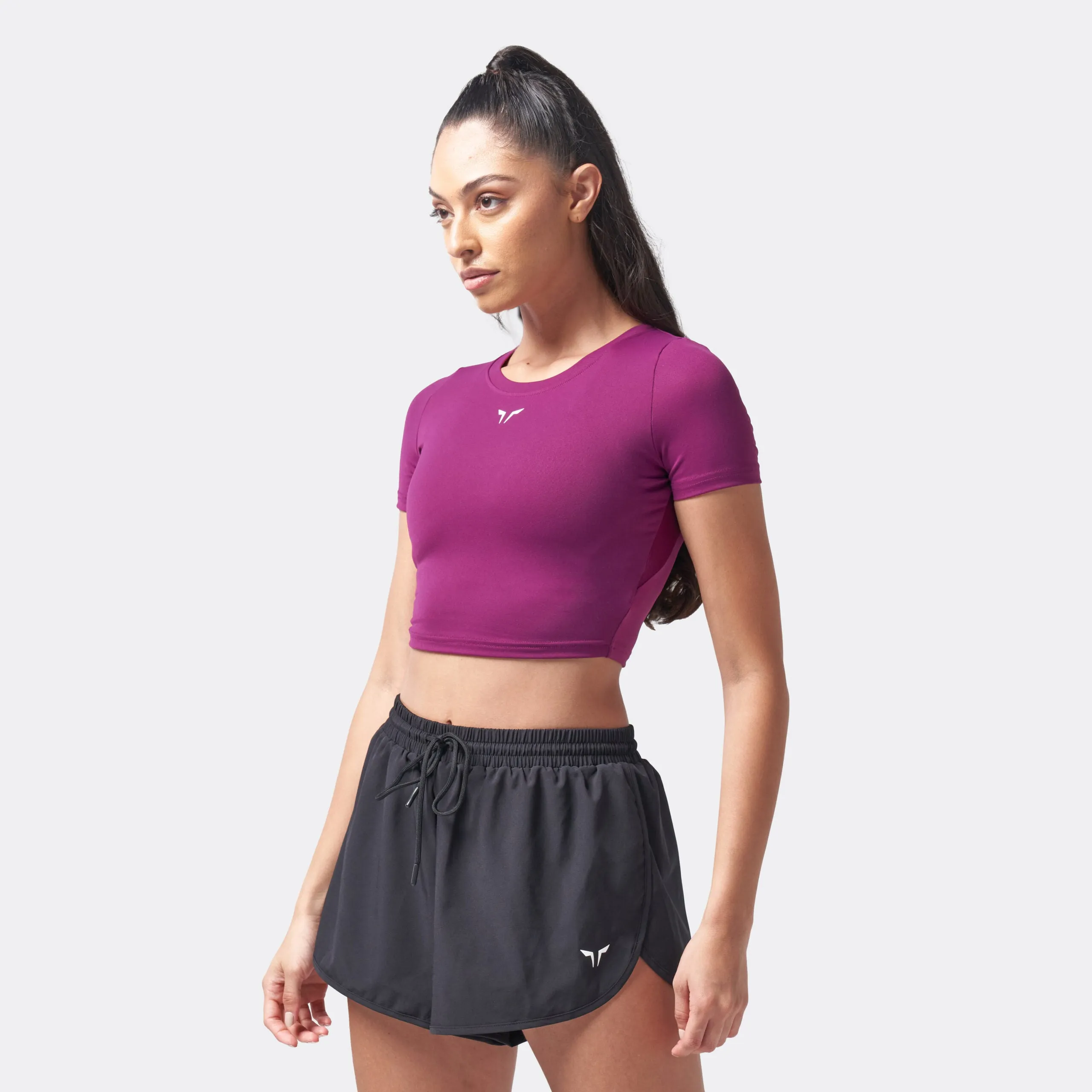 Essential Cropped Tee - Dark Purple