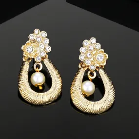 Estele Gold Plated Beautiful Drop Designer Earrings with Austrian Crystals for Women