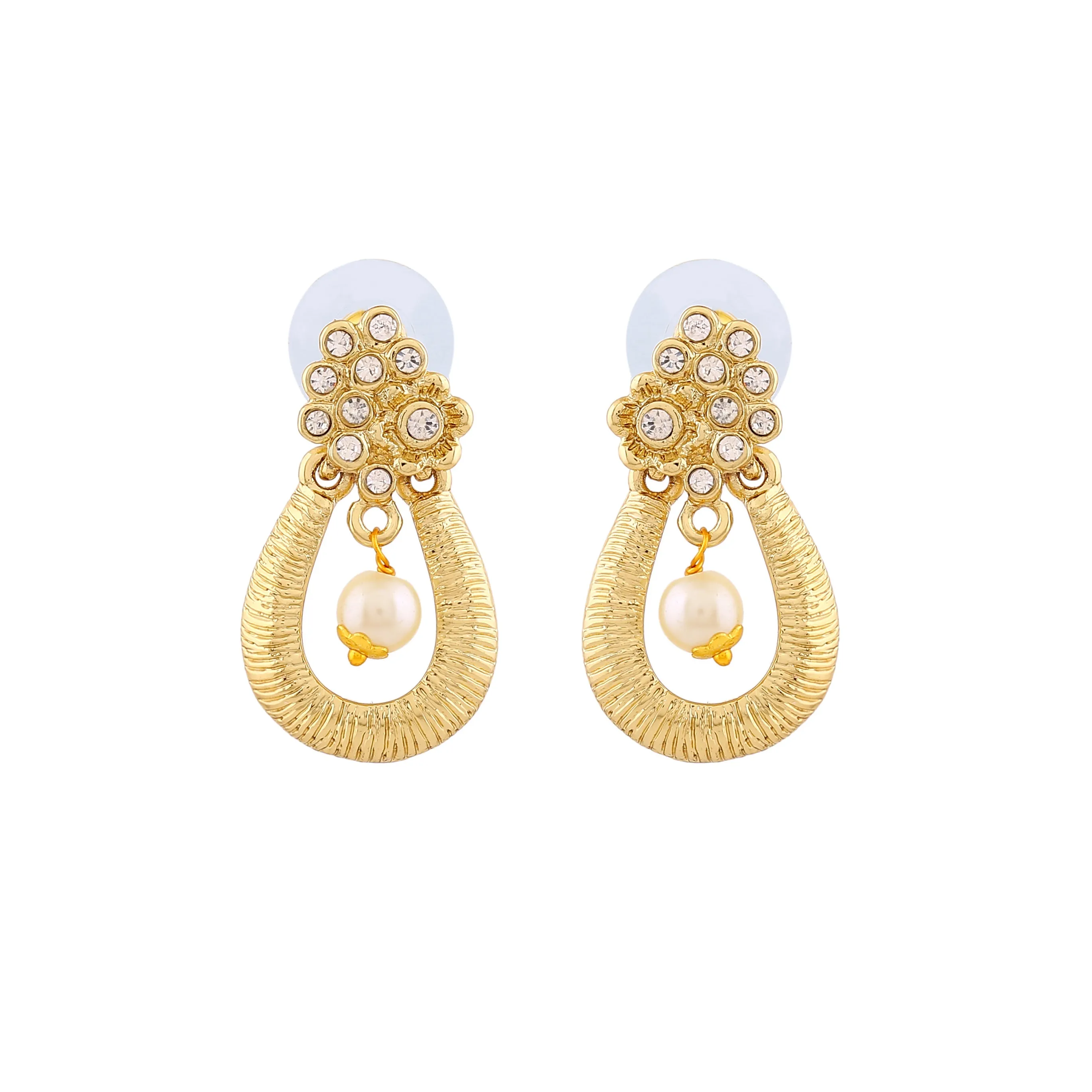 Estele Gold Plated Beautiful Drop Designer Earrings with Austrian Crystals for Women