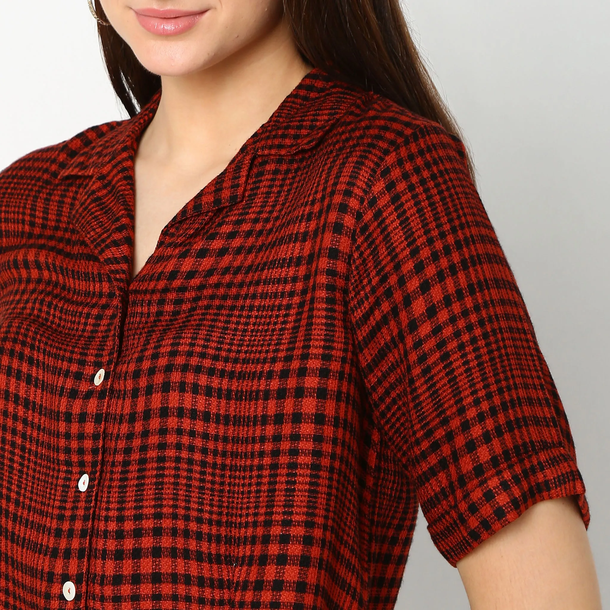 Flare Fit Checkered Shirt