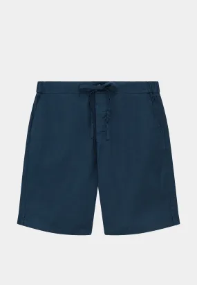 Frescobol Sergio Linen/Cotton Stretch Shorts Navy