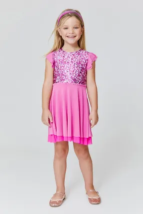 Girls Princess Dress in  Star Confetti Foil