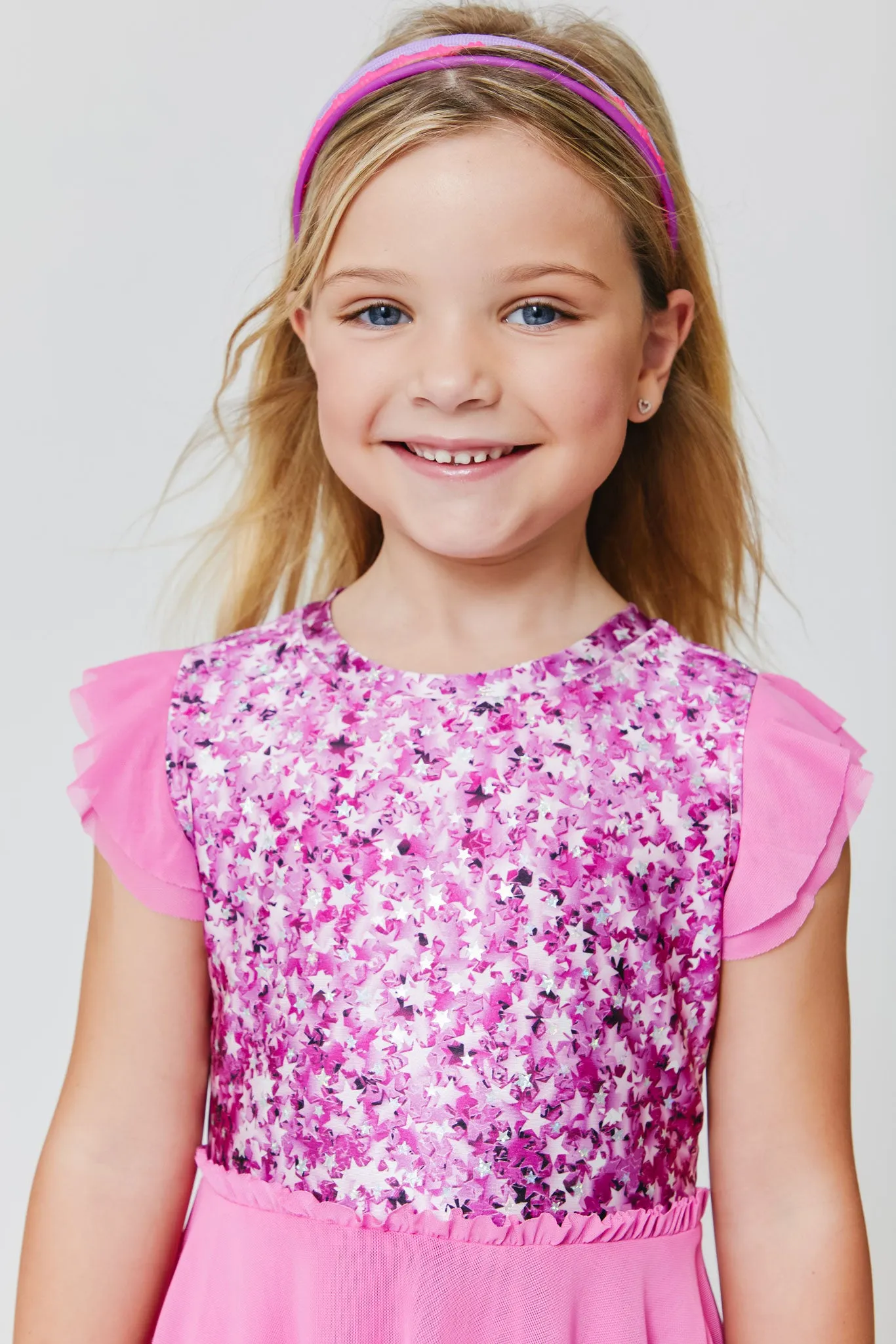 Girls Princess Dress in  Star Confetti Foil