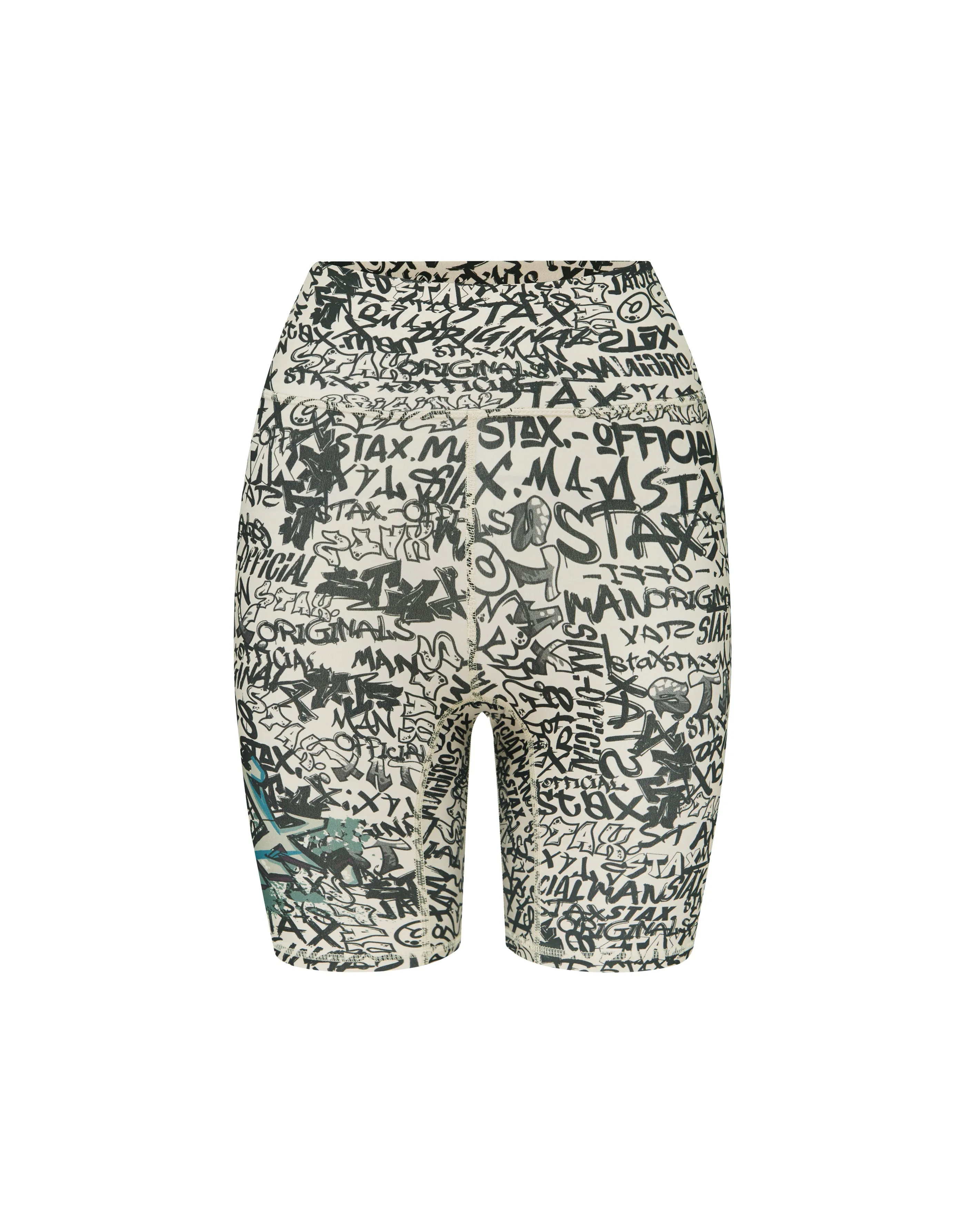 Graffiti Bike Shorts - Black and White