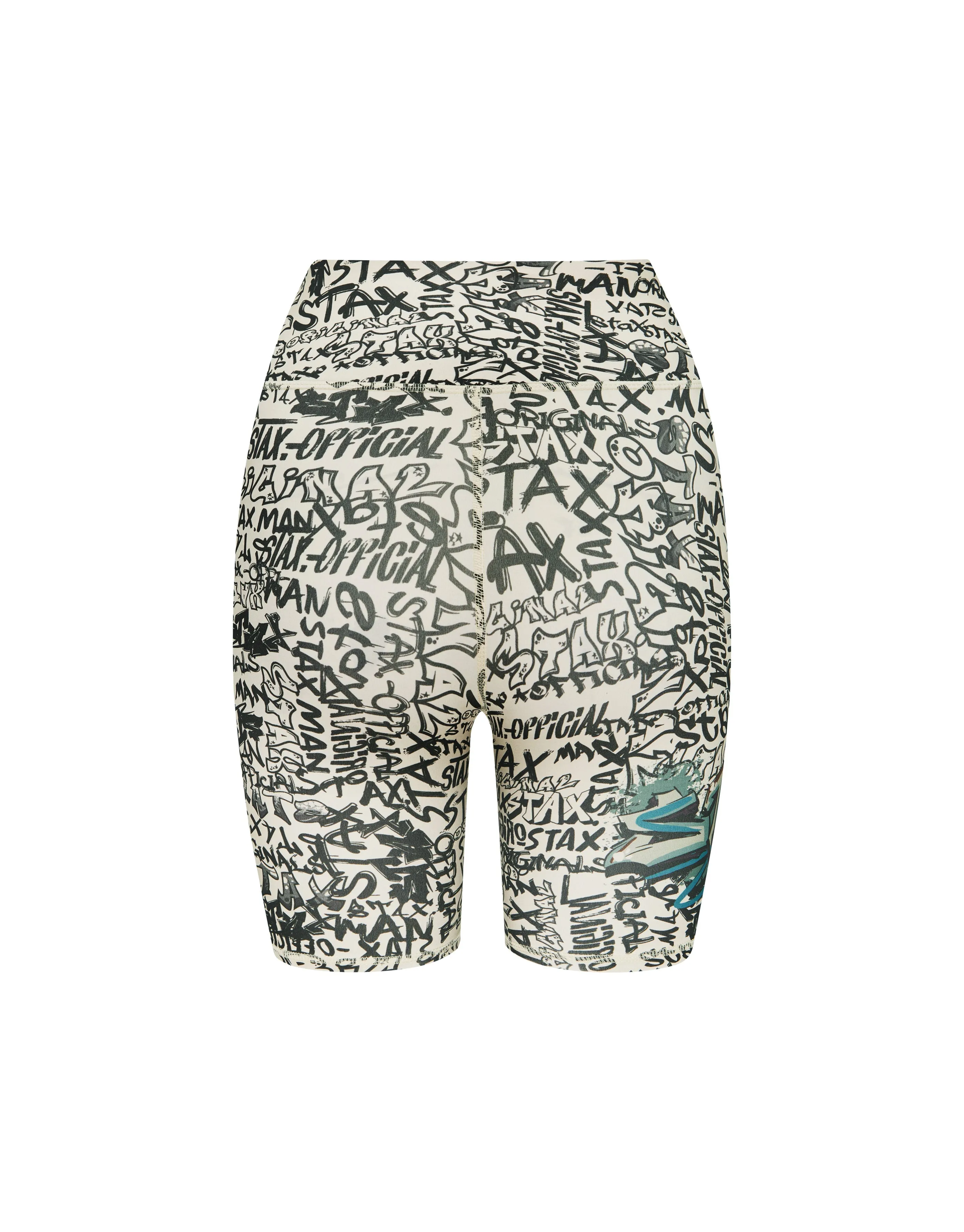 Graffiti Bike Shorts - Black and White