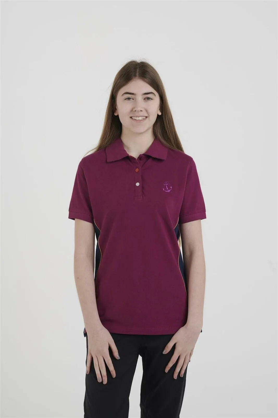 Hazy Blue Womens Short Sleeve Polo Shirt - Mia II