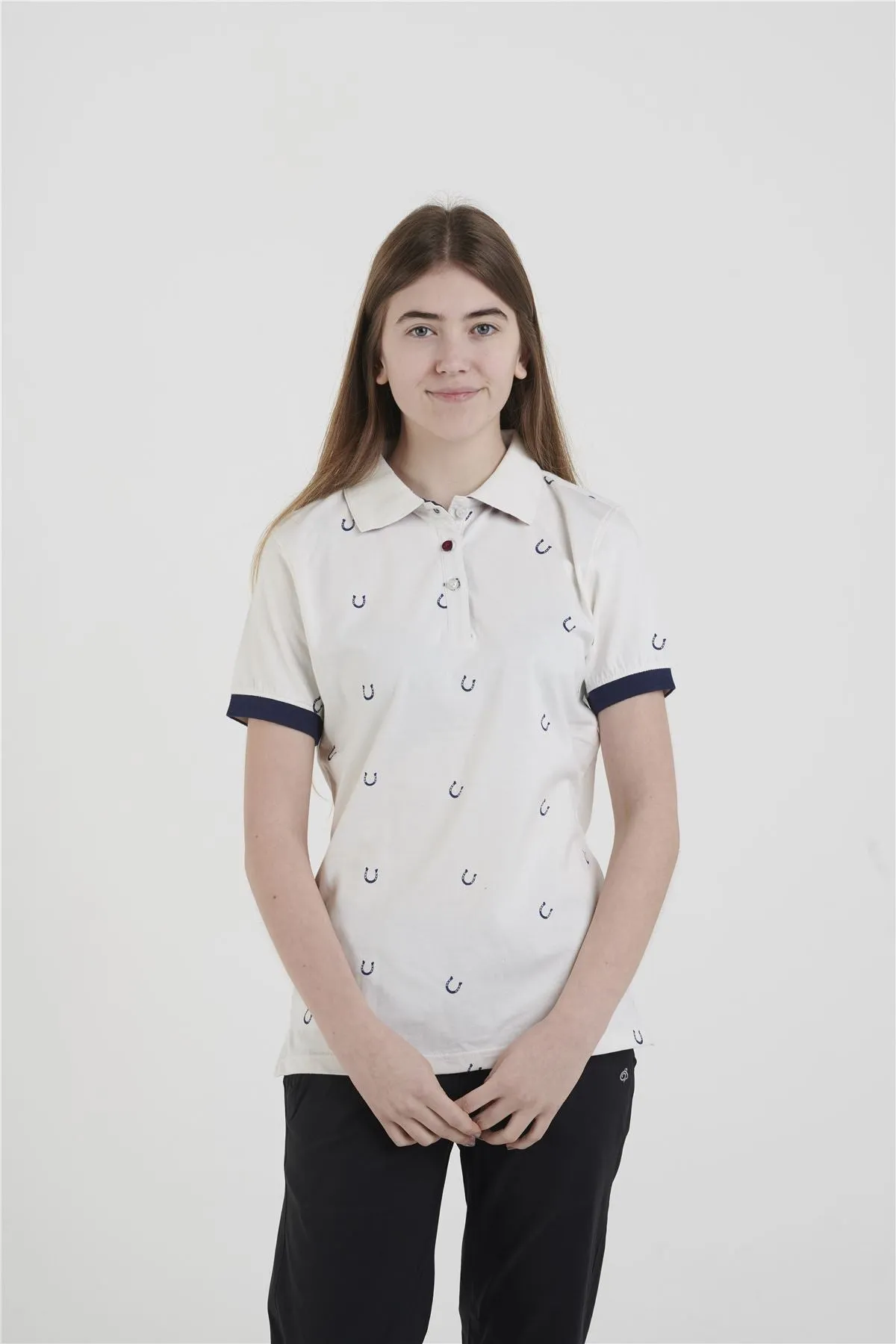 Hazy Blue Womens Short Sleeve Polo Shirt - Pippa