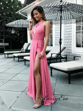 High Slit Sexy Prom Dresses, Unique Prom Dresses, Popular Prom Dresses 2019