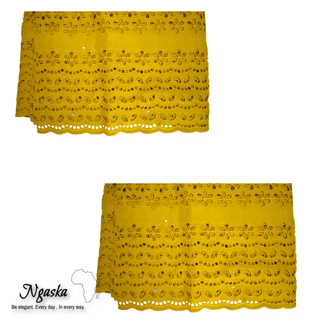 Honey Mustard Ankara African Lace, ML-1