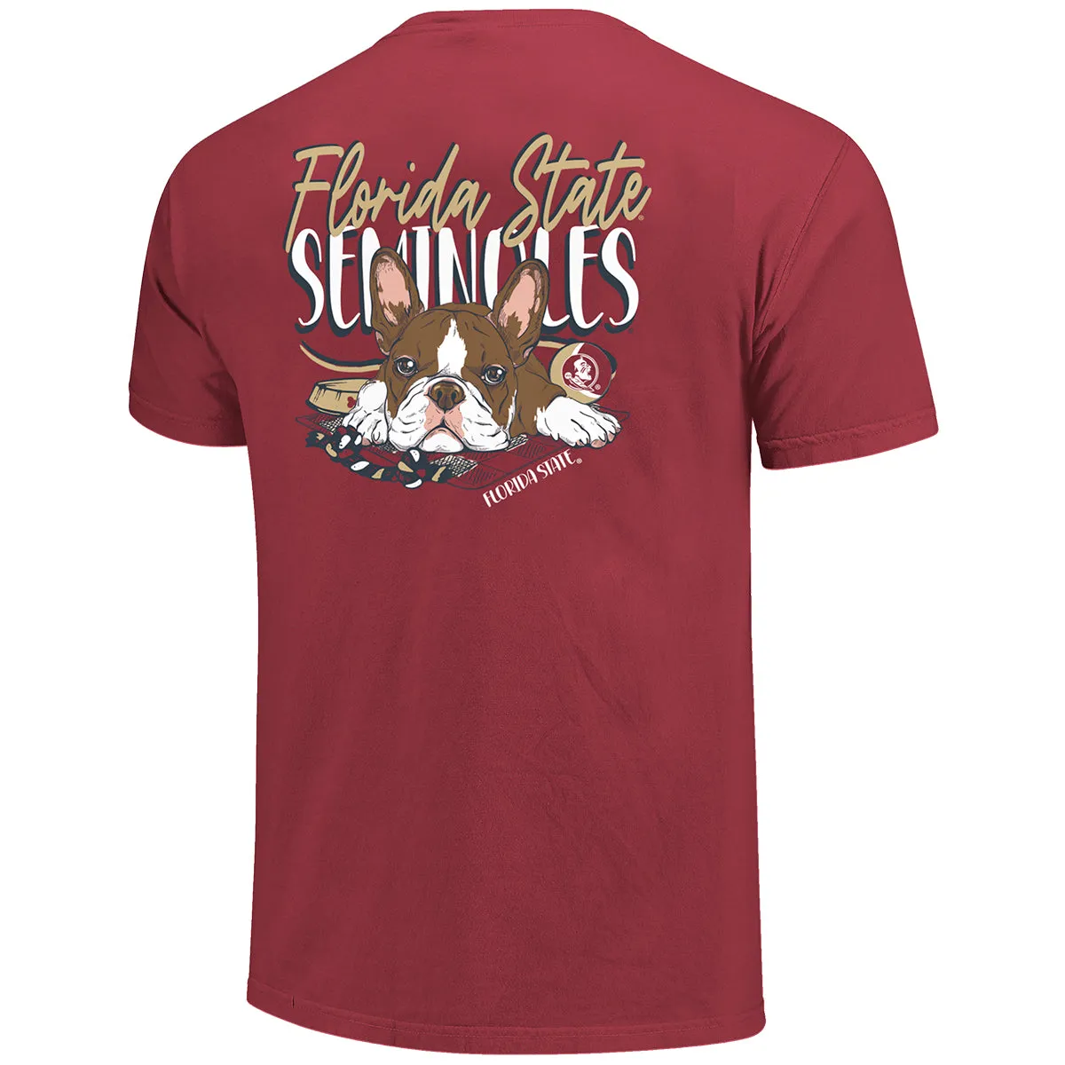 Image One Comfort Colors Florida State Seminoles Dog Design Short Sleeve T-shirt - Brick