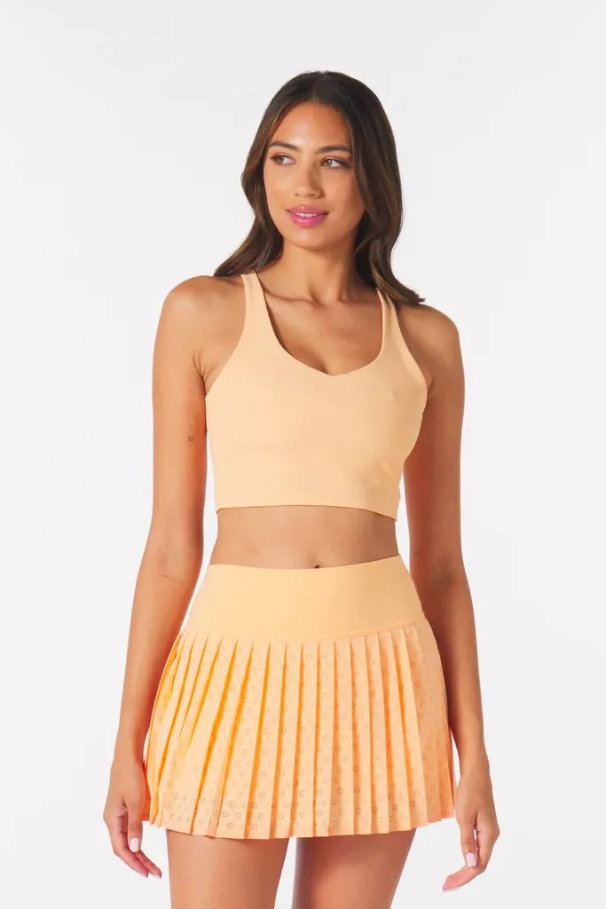 Laser Cut Sunrise Skirt - Orange Wine