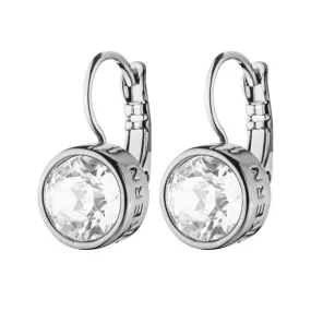 LOUISE SHINY SILVER CRYSTAL EARRINGS