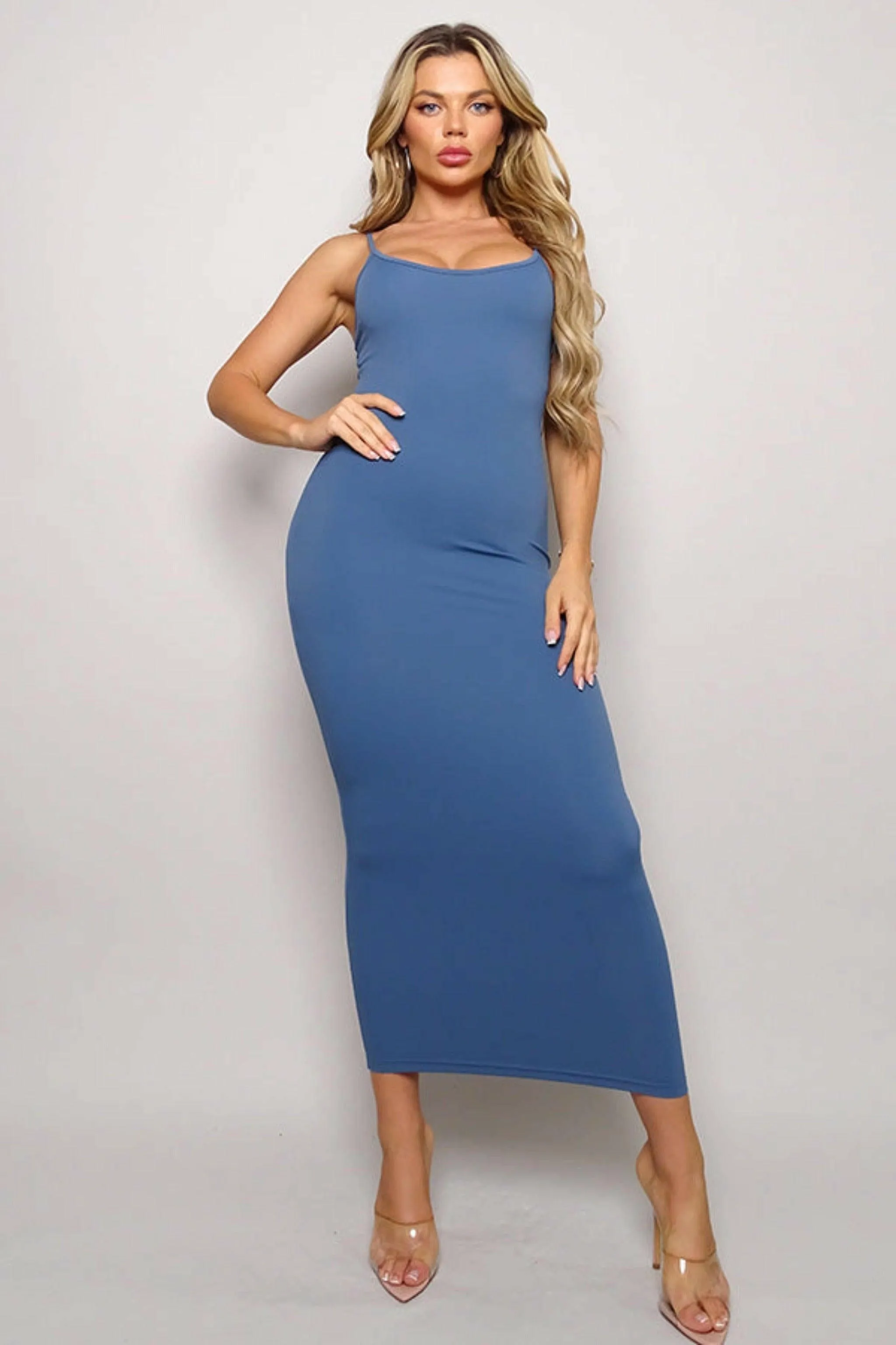 LUXE SMOOTH LONG SLIP MAXI DRESS