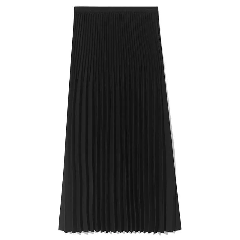 Mid-Length Pleated Half Women Skirt