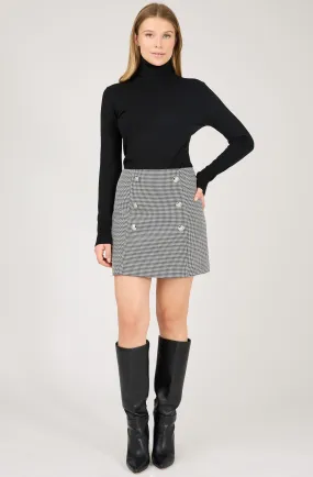 Mid-Thigh Skirt with Silver Buttons